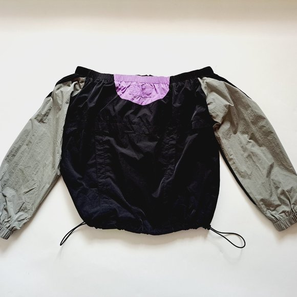 Alexander Wang Off-the-Shoulder Colorblock Wind-Resistant Jacket Size XS - Picture 12 of 16